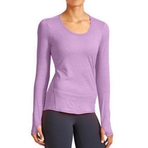 Athleta Shadow Striped Chi Long Sleeve Lilac XXS